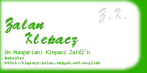 zalan klepacz business card